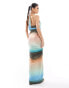 ASOS DESIGN halter ruched maxi dress in ombre print