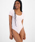 Juniors' Seamless Lattice-Back Ribbed Bodysuit