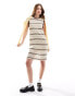 Fred Perry stripe crochet dress in beige Бежевый, 40 - фото #1