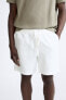 Textured cotton bermuda shorts