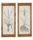 Wood Leaf Framed Wall Art with Brown Frame Set of 2, 17" x 21"
