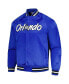 ფოტო #2 პროდუქტის Men's Blue Orlando Magic Hardwood Classics Throwback Wordmark Raglan Full-Snap Jacket