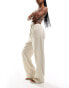 Фото #5 товара Pieces linen blend high waisted wide leg trouser in cream