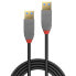 Фото #2 товара Lindy 2m USB 3.2 Type A Cable - Anthra Line - 2 m - USB A - USB A - USB 3.2 Gen 1 (3.1 Gen 1) - 5000 Mbit/s - Black
