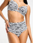 Wolf & Whistle Exclusive Fuller Bust mix & match high waist bikini bottom in zebra print