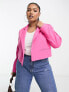 Фото #3 товара Yours tailored cropped blazer in bright pink