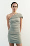 Фото #3 товара Платье асимметричного кроя с открытым плечом ZARA