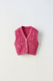 Chenille floral knit vest