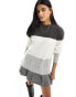 New Look colour block jumper in grey