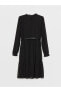 Фото #7 товара Платье женское LC WAIKIKI Classic Midi Длинное С круглым воротником и кемпинированным поясом