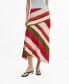 ფოტო #1 პროდუქტის Women's Striped Asymmetric Skirt