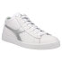 Фото #4 товара Diadora Game Row Cut Metal Lace Up Mens Silver, White Sneakers Casual Shoes 178