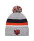 Фото #1 товара Men's Heather Gray Chicago Bears Cuffed Knit Hat with Pom
