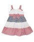 ფოტო #2 პროდუქტის Baby Girls Americana Tiered Seersucker Dress with Bows