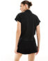 Фото #3 товара New Look linen look tie front shirt in black