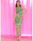 ფოტო #4 პროდუქტის Women's Printed Mesh-Overlay Maxi Dress