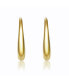 14k Yellow Gold Plated Oblong Oval Raindrop Hoop Earrings