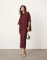 Фото #2 товара ASOS EDITION floral cutwork column midi skirt co-ord in burgundy