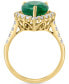 Фото #4 товара EFFY® Emerald (3-3/8 ct. t.w.) & Diamond (7/8 ct. t.w.) Pear Halo Ring in 14k Gold