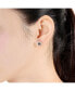 ფოტო #2 პროდუქტის Sterling Silver 18K Rose Gold Plated Cubic Zirconia Paved Roaring Studs Earring