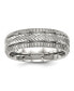 Фото #1 товара Stainless Steel Polished and Textured 7mm Grooved Band Ring