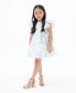 Toddler Girls Exaggerated Flutter Sleeve Iridescent Burnout Organza Social Dress