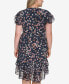 Plus Size Floral-Print Ruffled A-Line Dress