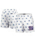 Men's White New York Giants Allover Print Mini Logo Shorts