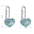 Heart earrings with crystals 31125.3 aquamarine