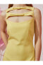 Фото #5 товара Kayık Yaka Düz Diz Üstü Sarı Kadın Elbise Rachel Araz