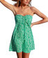 ფოტო #1 პროდუქტის Women's Green Ditsy Sweetheart Mini Beach Dress