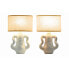 Desk lamp Home ESPRIT White Beige Stoneware 40 W 220 V 22 x 22 x 34 cm (2 Units)