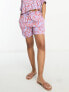 Monki co-ord drawstring shorts in purple scribble