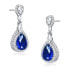 ფოტო #2 პროდუქტის Dazzling Rhodium-Plated Double Halo Dangle Earrings with Clear Pear, Marquise, and Round Cubic Zirconia