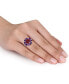 ფოტო #2 პროდუქტის Rhodolite Garnet (3-1/4 ct. t.w.) & Amethyst (1-1/8 ct. t.w.) Cluster Statement Ring in Sterling Silver