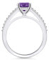 ფოტო #3 პროდუქტის Amethyst (1-1/4 ct. t.w.) and Diamond (1/6 ct. t.w.) Ring in 14K White Gold