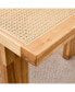 Rectangular Rattan Table with Wooden Legs