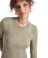 Women's Long Puff-Sleeve Crewneck Top