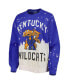 Women's Royal Distressed Kentucky Wildcats Twice As Nice Faded Dip-Dye Pullover Long Sleeve Top