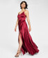 Фото #3 товара Juniors' V-Neck Satin Gown, Created for Macy's