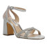 Nina Quinley Rhinestone Metallic Ankle Strap Dress Womens Silver Dress Sandals