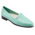 Trotters Liz Tumbled T1807-322 Womens Green Narrow Leather Loafer Flats Shoes