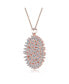 Фото #2 товара Sterling Silver Cubic Zirconia Oval Shaped Flower Inspired Pendant