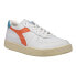 Diadora Mi Basket Low Used Lace Up Mens Orange, White Sneakers Casual Shoes 179