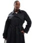 Фото #3 товара ASOS DESIGN Curve – Langer Trenchcoat in Schwarz