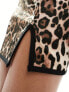 Фото #3 товара ASOS DESIGN co-ord mini skirt with split in leopard animal print