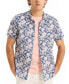ფოტო #1 პროდუქტის Classic-Fit Linen-Blend Tropical-Print Short-Sleeve Shirt