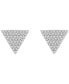 Фото #3 товара Diamond Triangle Stud Earrings (1/4 ct. tw) in 14k White Gold, Created for Macy's