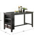 Фото #6 товара 1 Piece Modern Casual Counter Height Dining Table with Storage Shelves