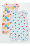 Фото #1 товара Комбинезон LC WAIKIKI для малышей девочек с коротким рукавом и цветочным принтом 2 шт.